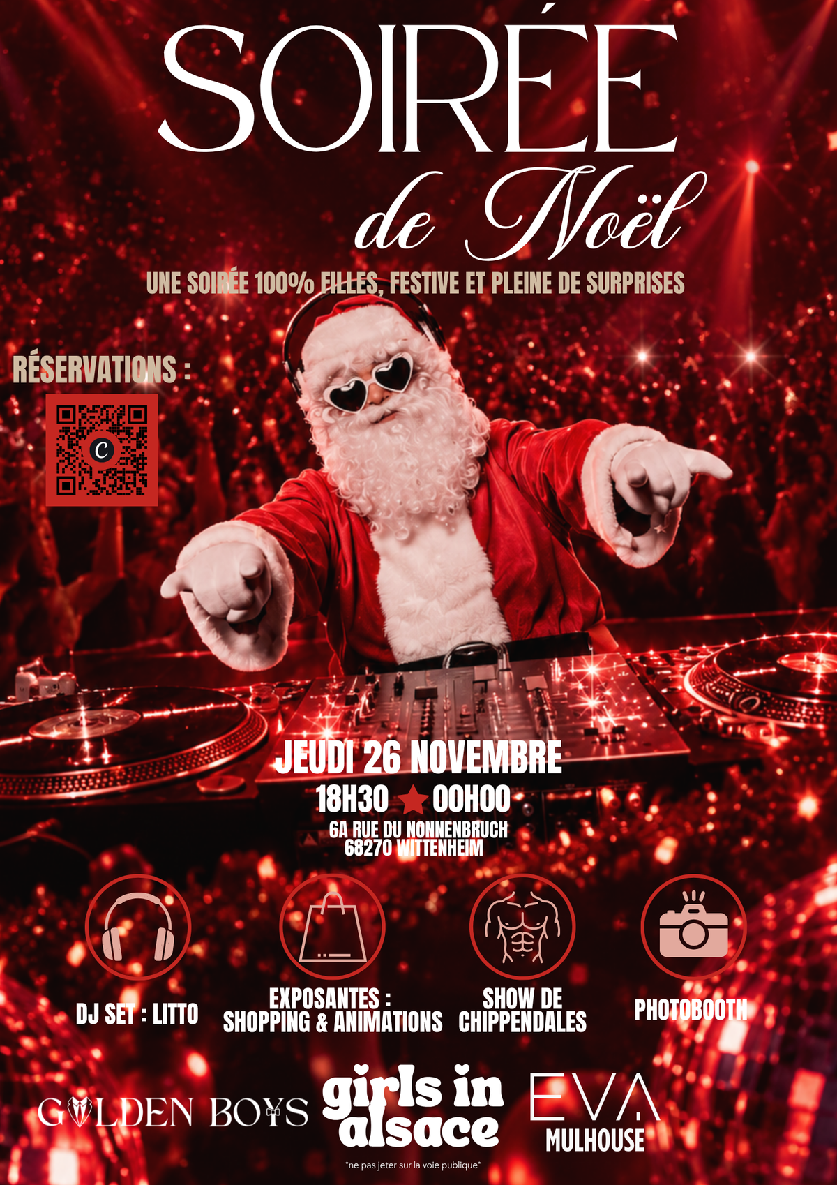 Soirée de Noël le 26/11 chez EVA Mulhouse 🎄❤️